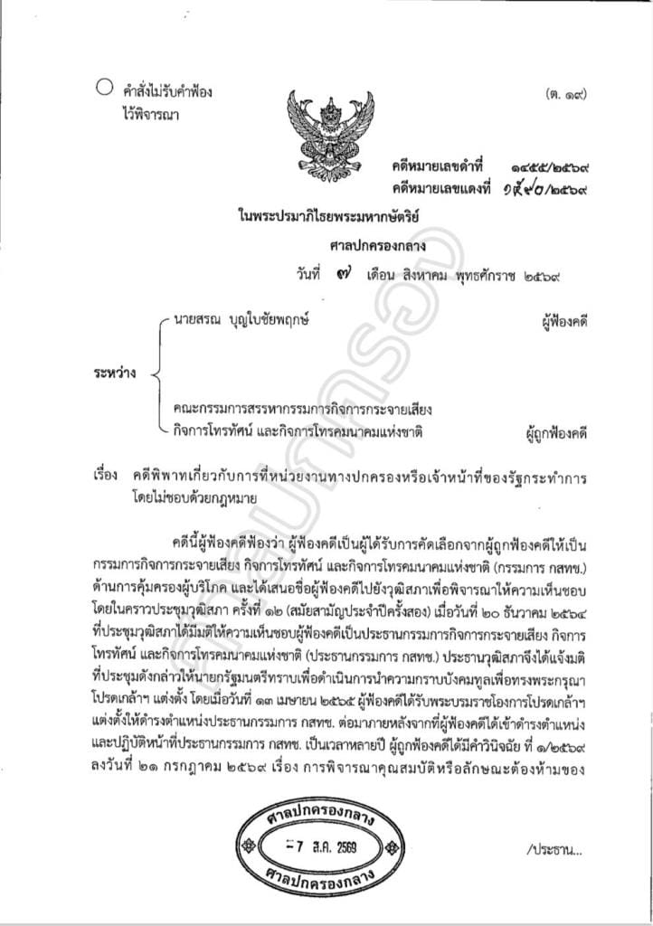BREAKING! "Dr. Sorana" fails — Administrative Court refuses to hear petition to annul Selection Committee ruling on his removal from position, citing no royal command for dismissal yet