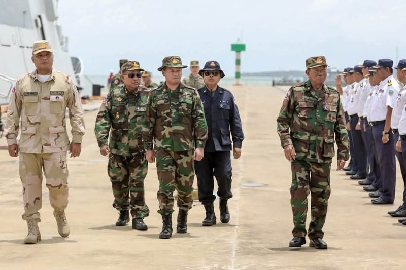 Cambodian Navy deploys new corvette "Koh Kong Senchey" for exercises off Sihanoukville
