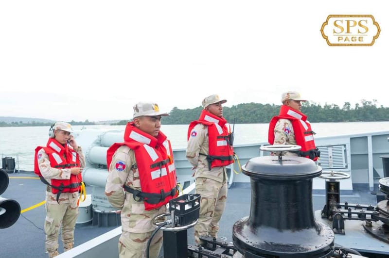 Cambodian Navy deploys new corvette "Koh Kong Senchey" for exercises off Sihanoukville