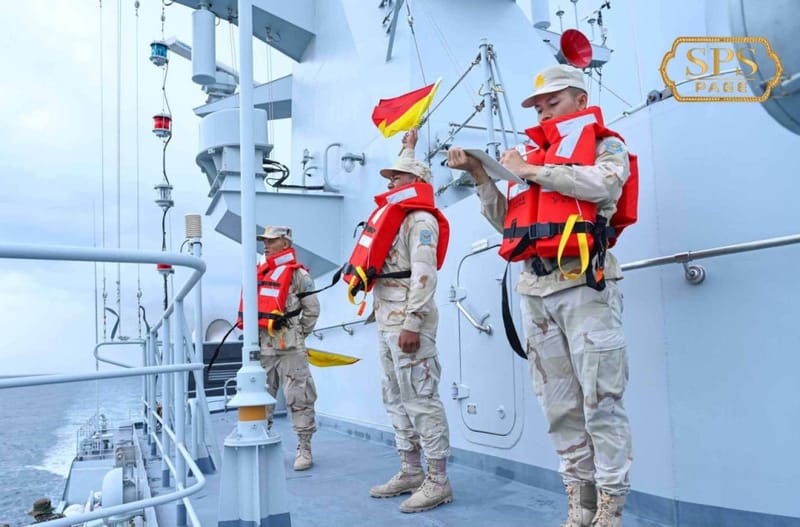 Cambodian Navy deploys new corvette "Koh Kong Senchey" for exercises off Sihanoukville