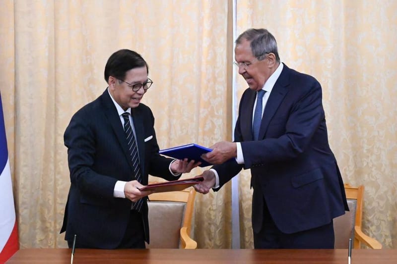 Sihasak Holds Talks with Lavrov to Elevate Russia Cooperation, Seeks Support for Thailand-EAEU FTA Negotiations, Discusses Cambodia Border Situation and Myanmar