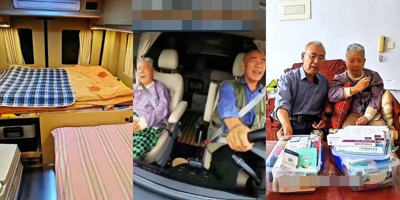 No lying in a hospital bed waiting to die! 69-year-old Chinese man drives paralysed wife on a trip across the country to keep his promise