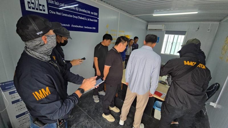 Immigration Division 3 investigators raid Chinese-capital construction site, arrest 5 illegal workers on 3 charges, push to prosecute employer