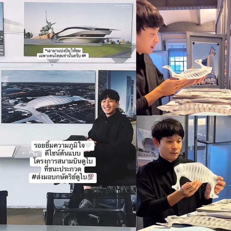 Thai architect rises to triumph, winning design competition for the world's largest airport terminal in Dubai!