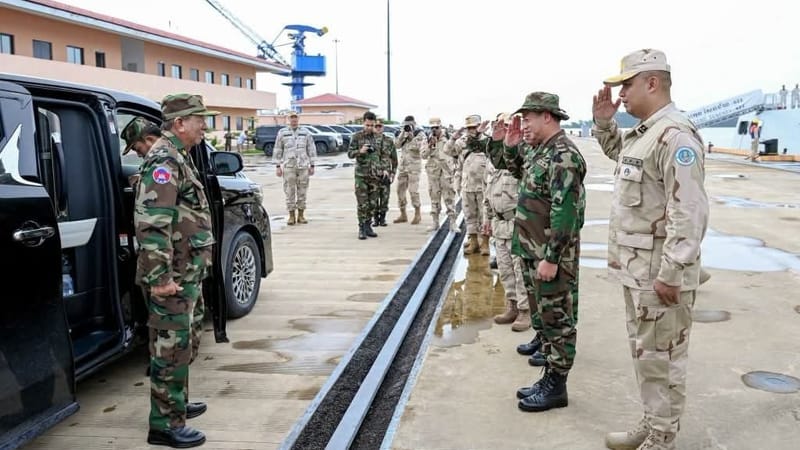 Cambodian Navy deploys new corvette "Koh Kong Senchey" for exercises off Sihanoukville