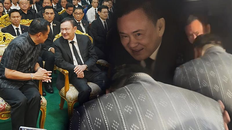 Anutin "prostrates" before Thaksin — "Help me, and please don't slip away first"!?