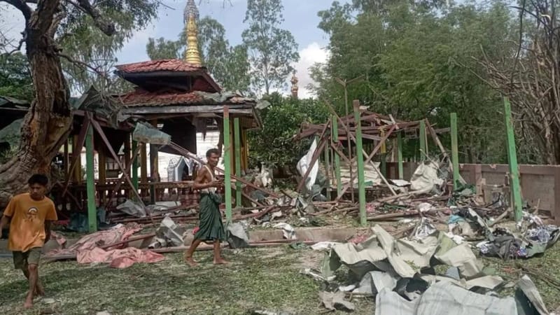 Brutal! Myanmar military launches airstrike on temple in Sagaing, killing 14 meditation retreat participants